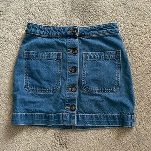 We The Free - Super High Rise Button Up Denim Skirt
